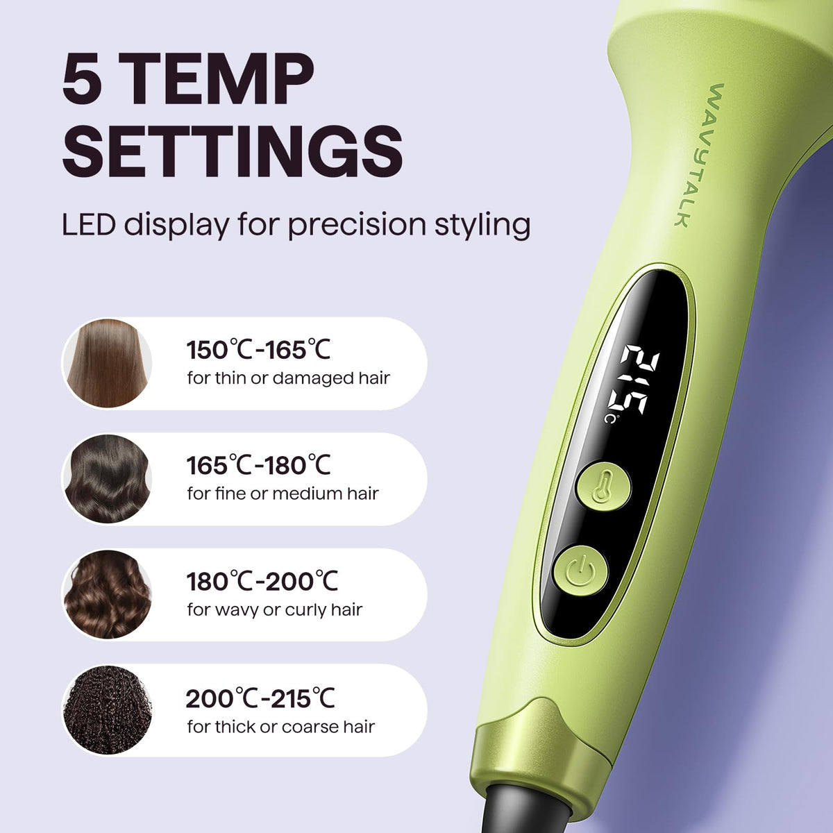 wavytalk Ionic Hot Air Styler Thermal Brush Round Heated Hair Dryer Green NEW