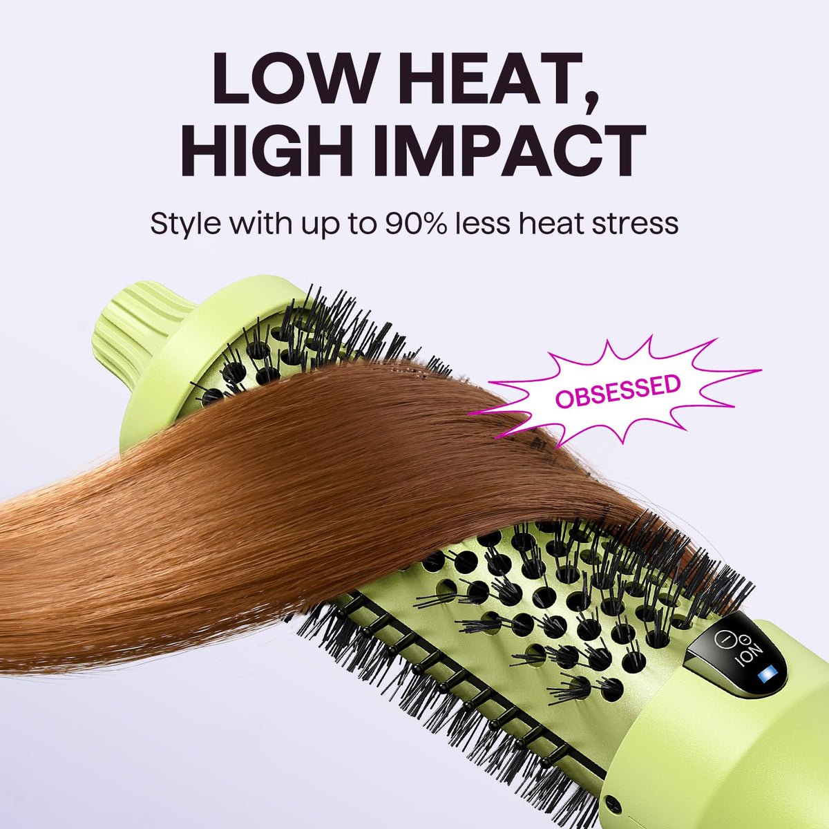 wavytalk Ionic Hot Air Styler Thermal Brush Round Heated Hair Dryer Green NEW