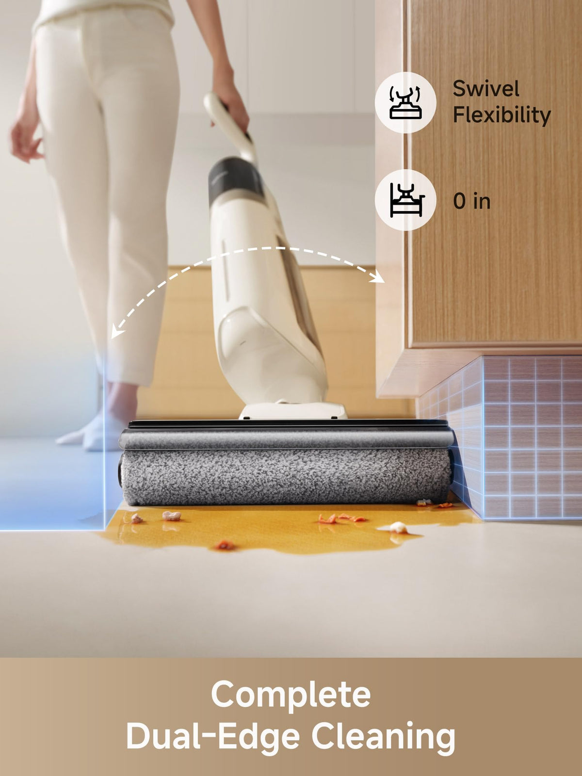 MOVA Power Tools Wet Dry Vacuum Cleaner with 180° Reach, White & Beige NEW