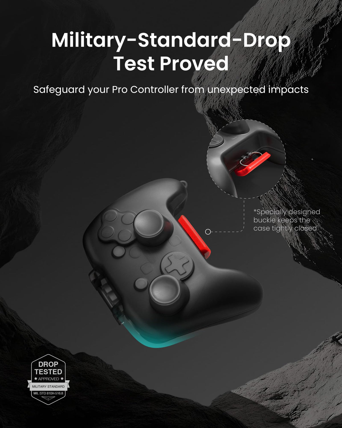 tomtoc Protective Gaming Case Hard Shell for Nintendo Switch Pro Black Size NEW