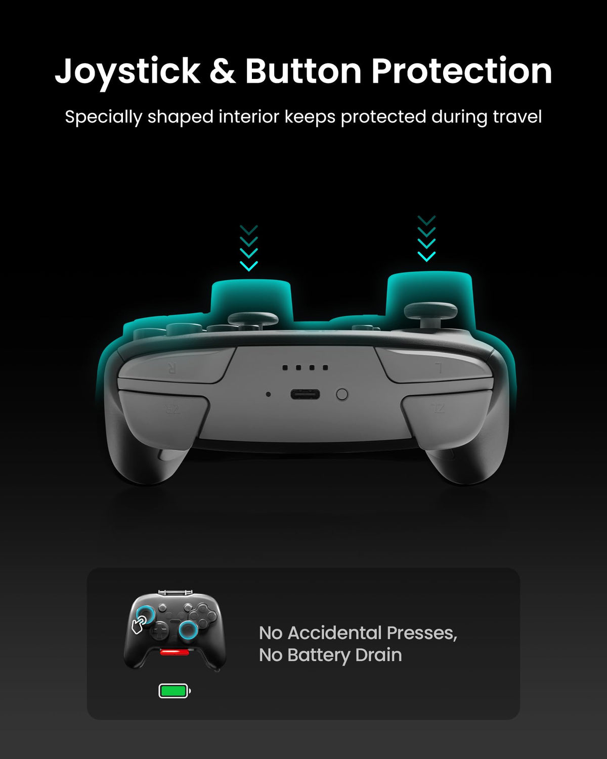 tomtoc Protective Gaming Case Hard Shell for Nintendo Switch Pro Black Size NEW