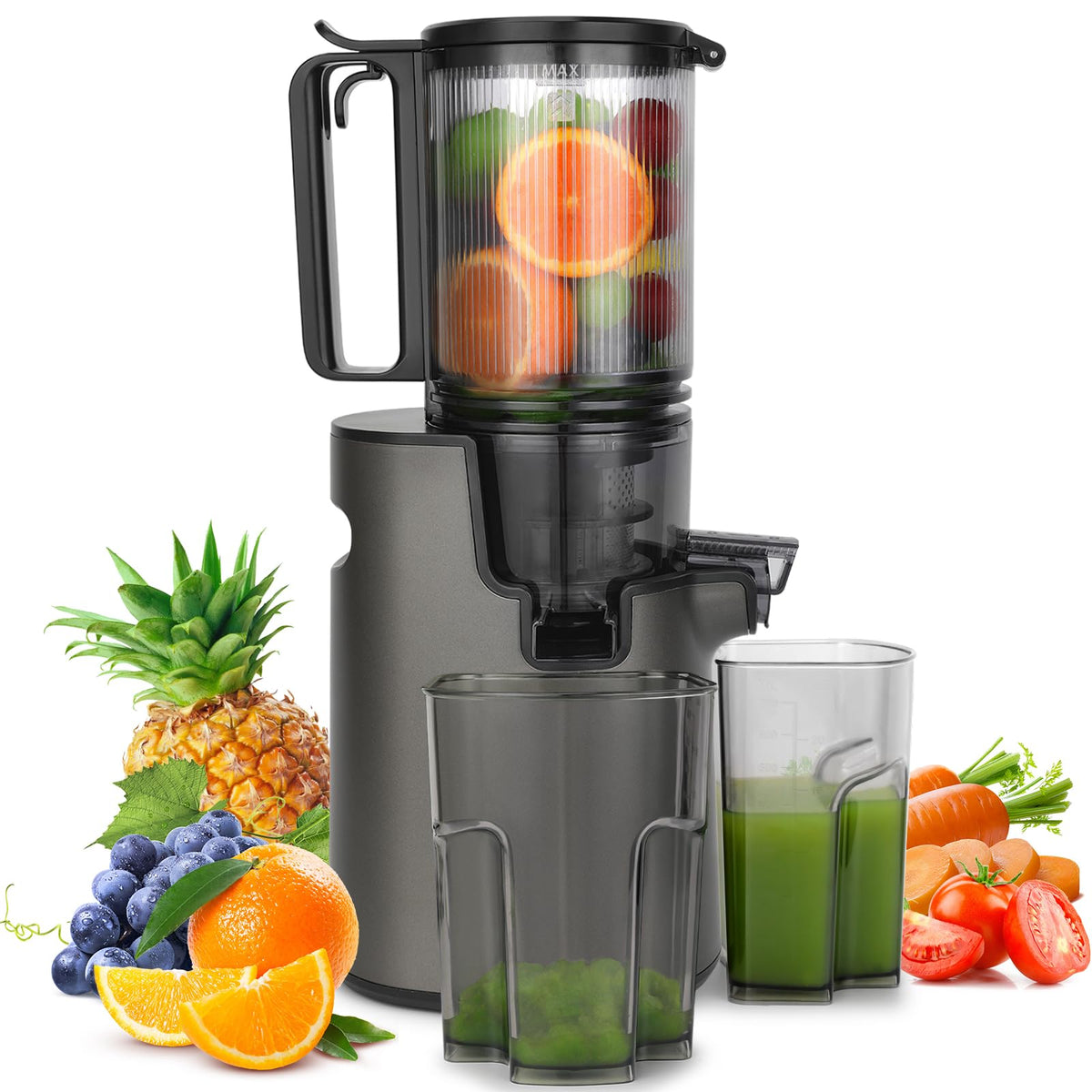 Homiloggo Cold Juicers Press Juicer Machine for Whole Fruits and Vegetables NEW
