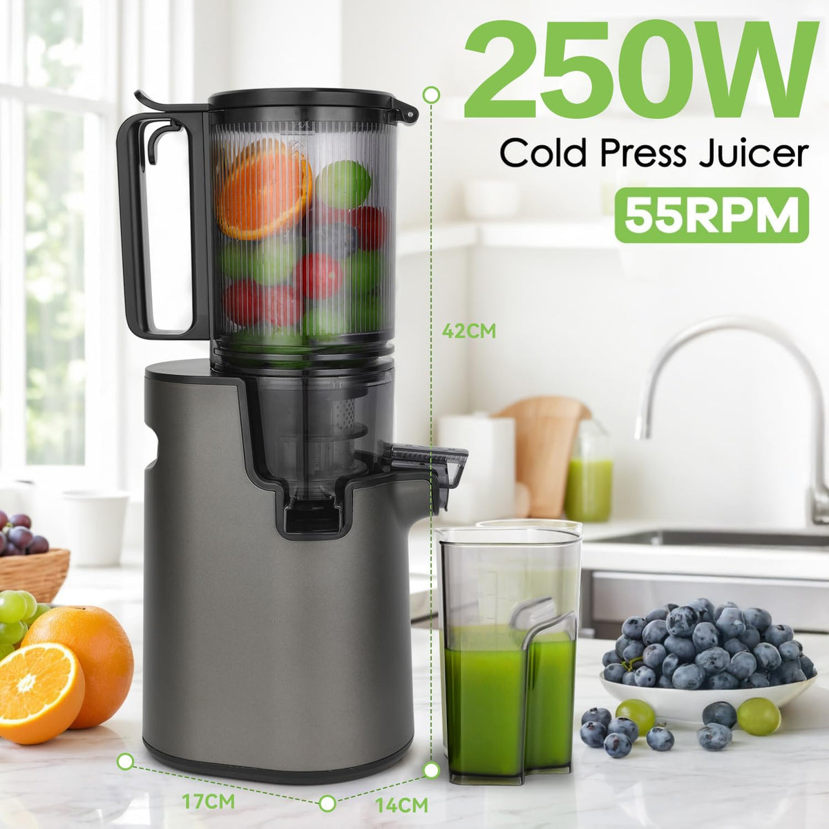Homiloggo Cold Juicers Press Juicer Machine for Whole Fruits and Vegetables NEW