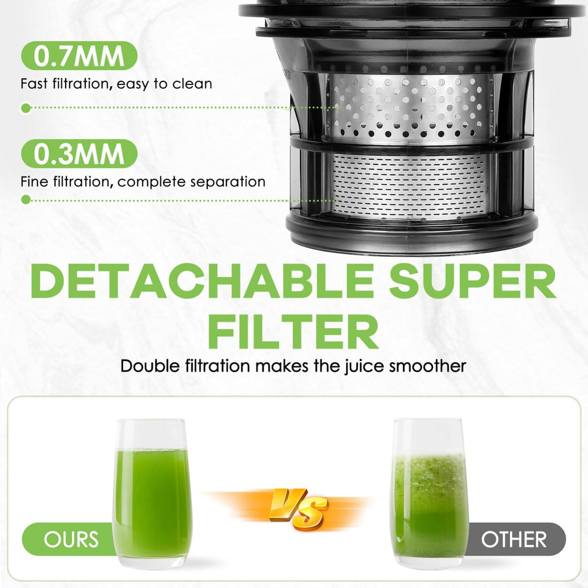 Homiloggo Cold Juicers Press Juicer Machine for Whole Fruits and Vegetables NEW