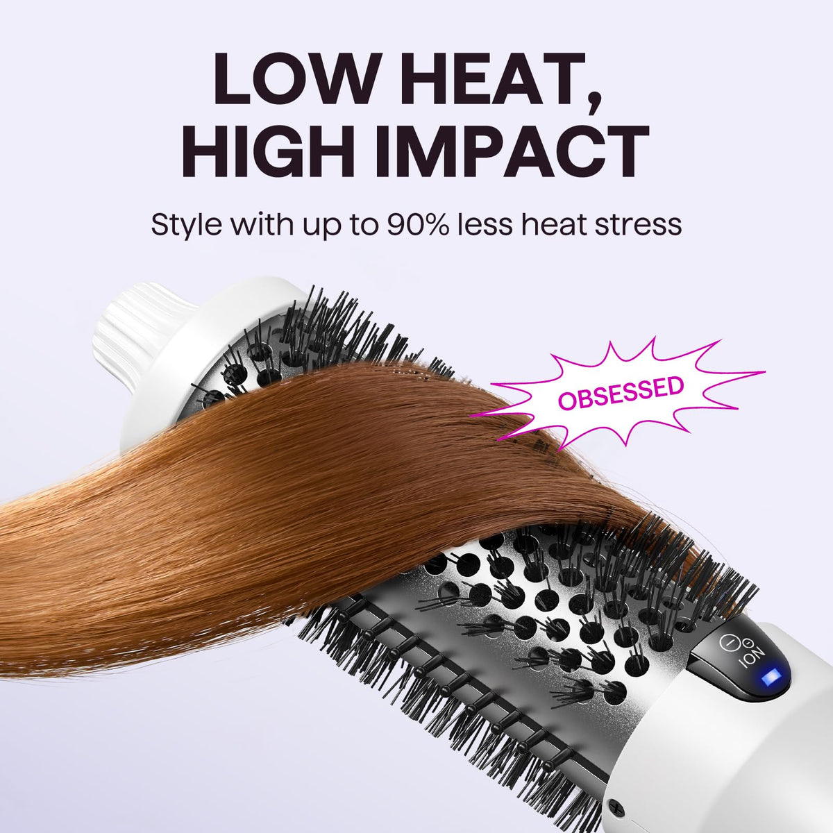 wavytalk Thermal Brush Blowout Boost Ionic Round Hot Air Styler for Hair NEW