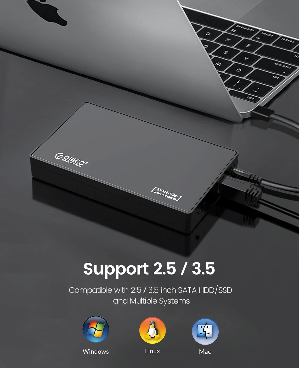 ORICO USB Enclosures 3.0 External Hard Drive Enclosure for SATA Drives, DEMO