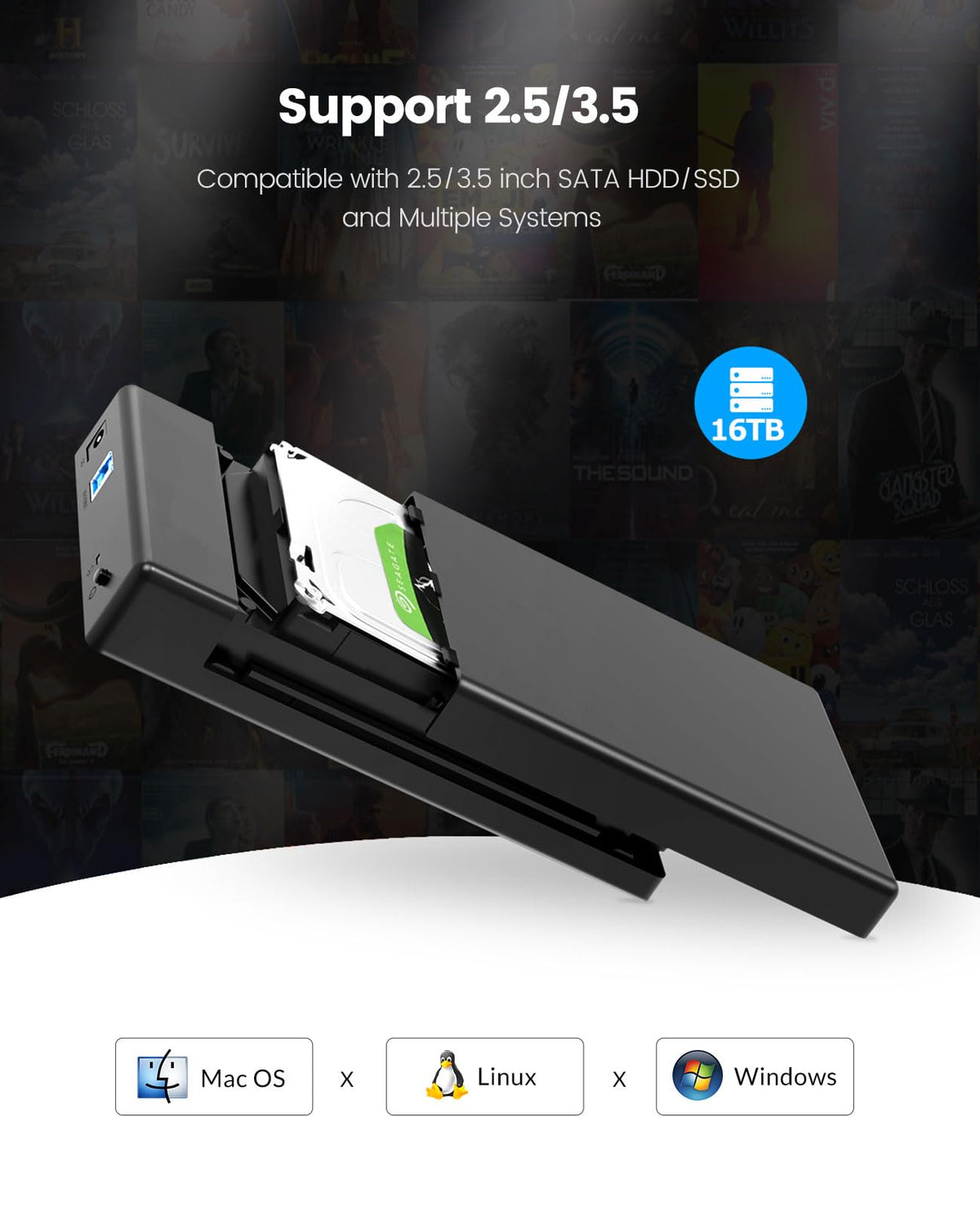 ORICO USB Enclosures 3.0 External Hard Drive Enclosure for SATA Drives, DEMO