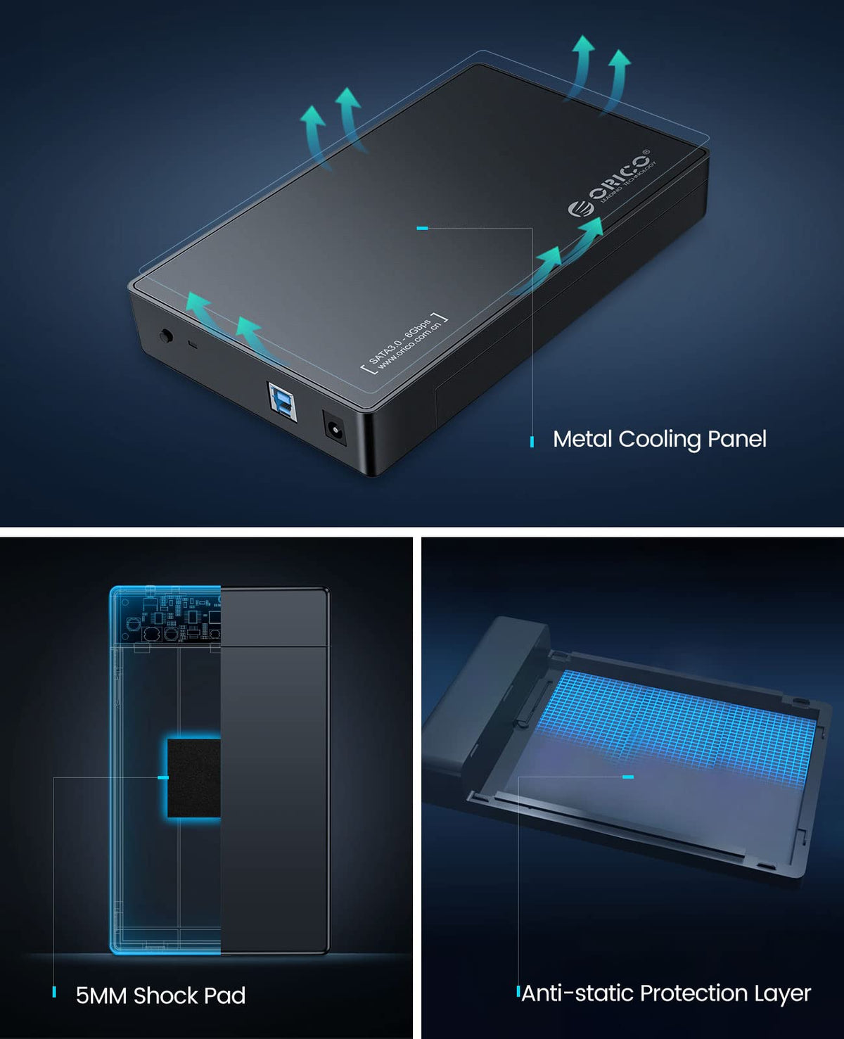 ORICO USB Enclosures 3.0 External Hard Drive Enclosure for SATA Drives, DEMO