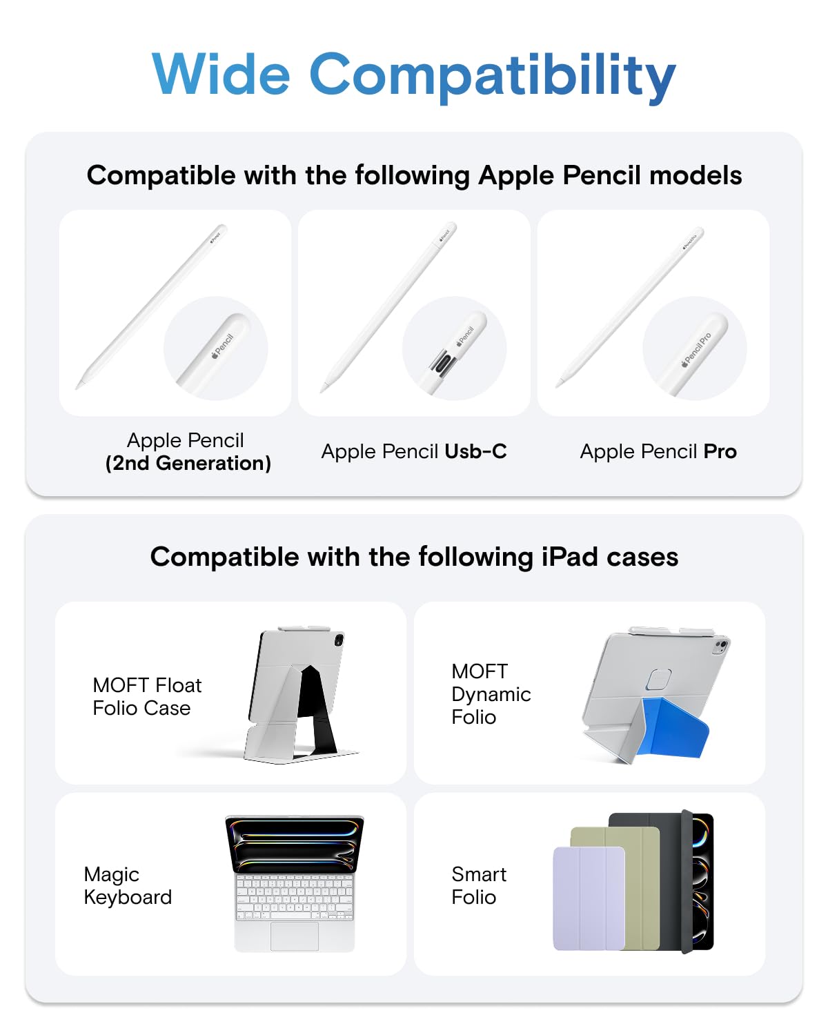 MOFT Minimalist White iPad & iPhone Cases with Pencil Holder Stand NEW