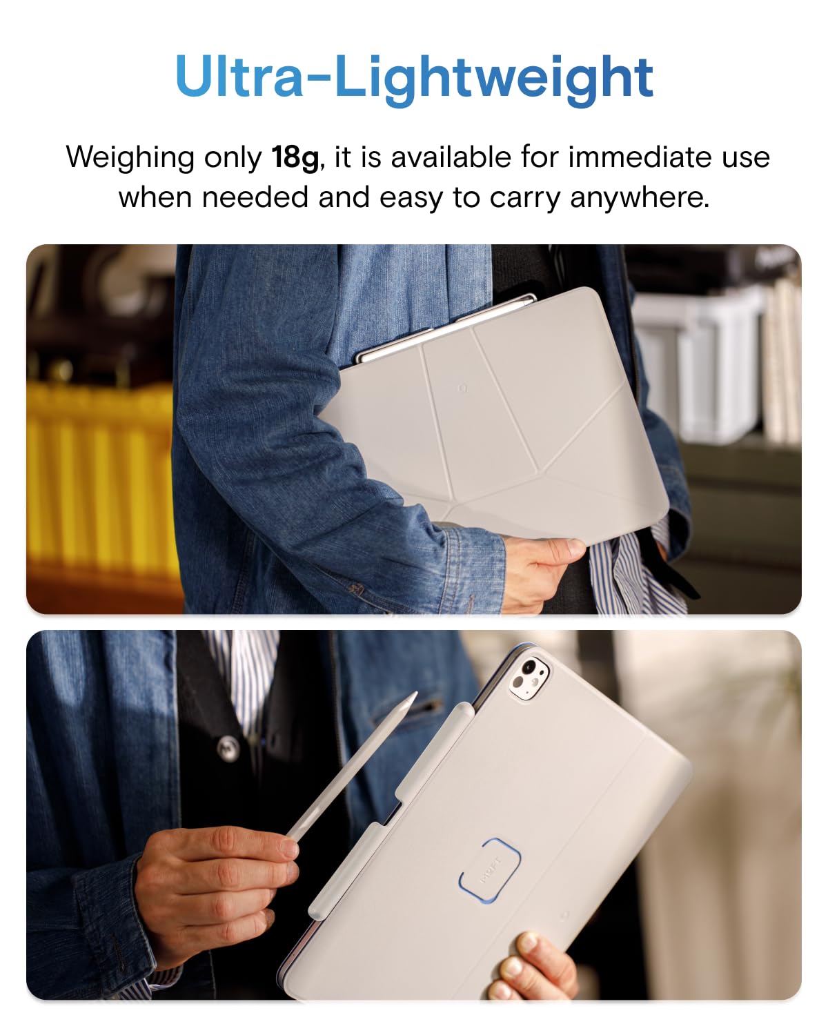 MOFT Minimalist White iPad & iPhone Cases with Pencil Holder Stand NEW