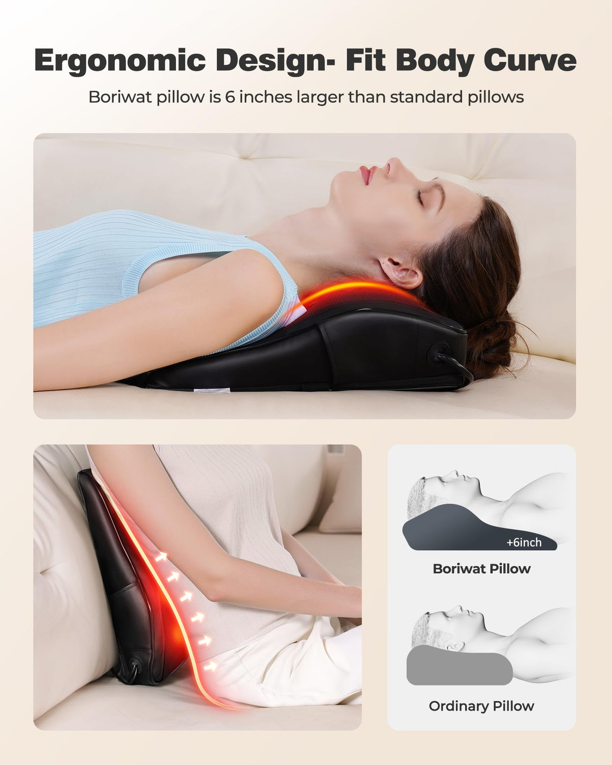 KNQZE Shiatsu Neck Massager with 3D Kneading, Heat & Remote Control NEW