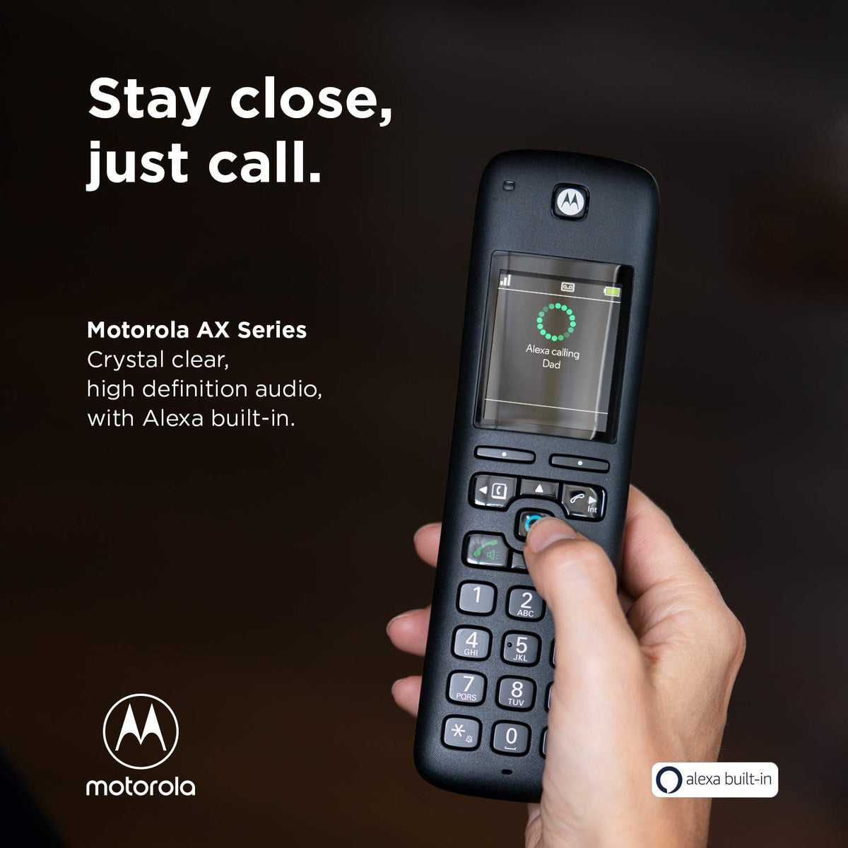 Motorola Voice Cordless Phone with Base and 2 Handsets Answering Machine NEW