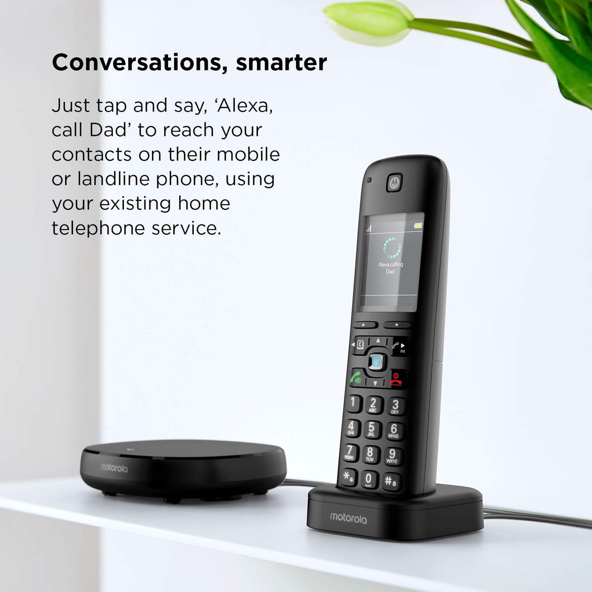 Motorola Voice Cordless Phone with Base and 2 Handsets Answering Machine NEW