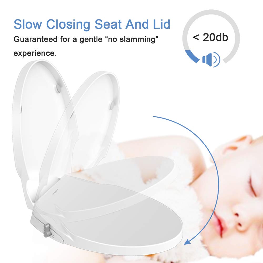 GEOATON Non-Electric Bidet Toilet Seat with Self-Cleaning Dual Nozzles White NEW