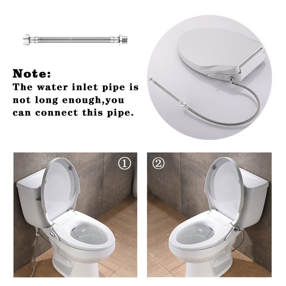 GEOATON Non-Electric Bidet Toilet Seat with Self-Cleaning Dual Nozzles White NEW