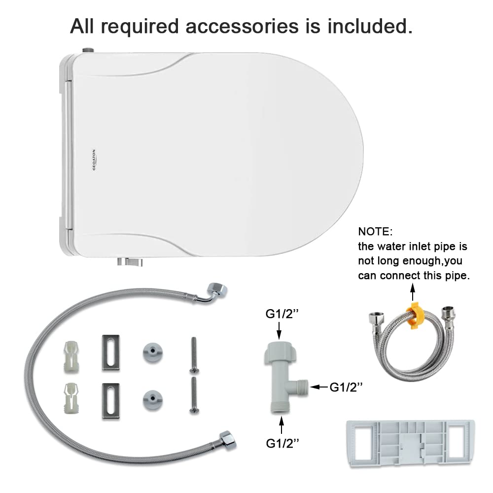 GEOATON Non-Electric Bidet Toilet Seat with Self-Cleaning Dual Nozzles White NEW