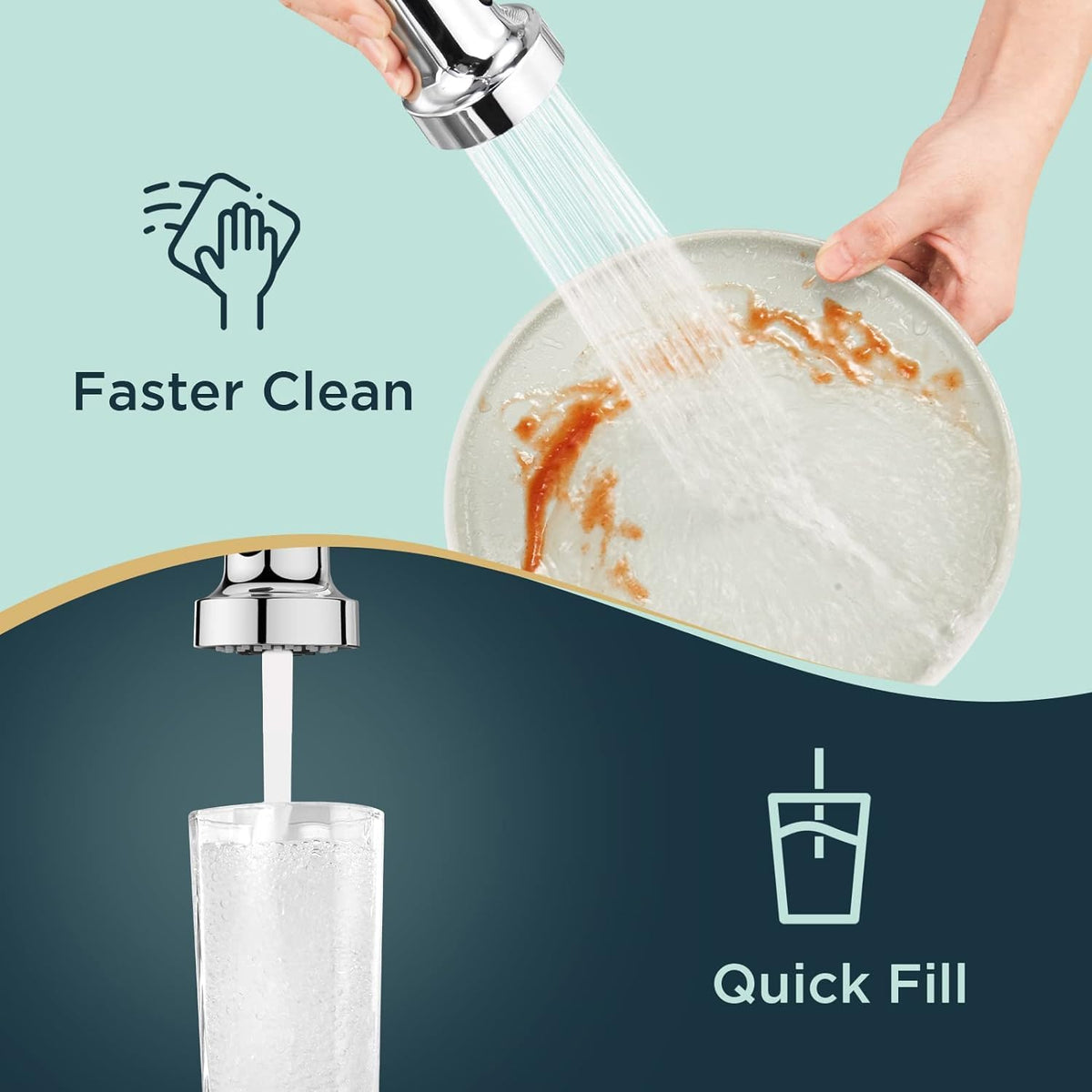 FORIOUS High Arc Swivel 360° Kitchen Sink Tap with Pull Down Sprayer NEW