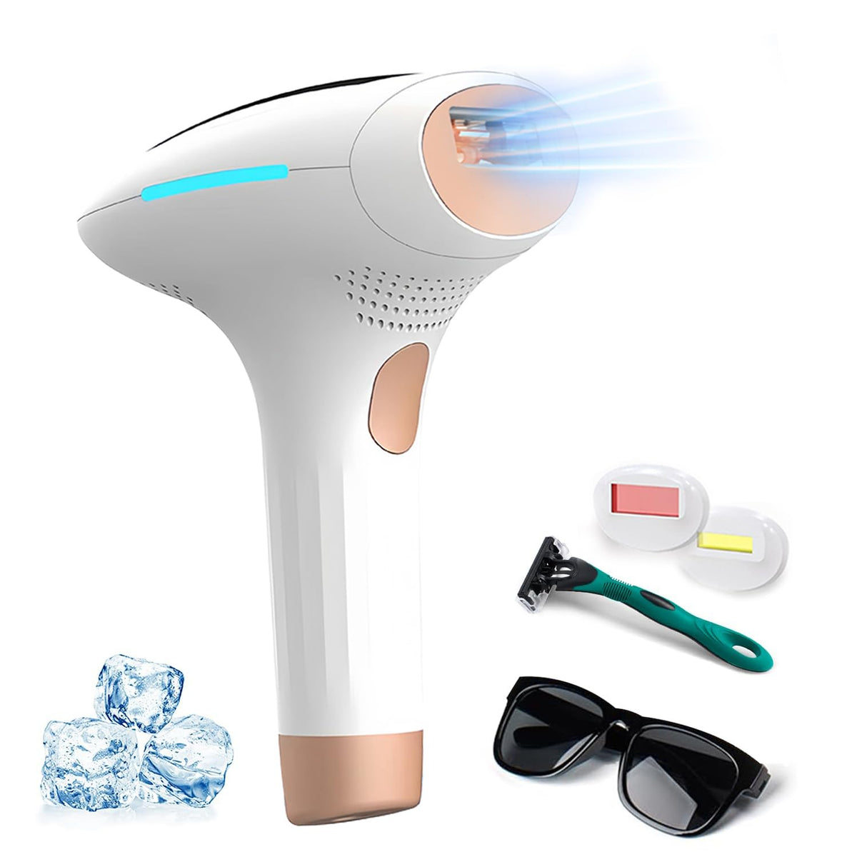 Intense Pulsed Light (IPL) Laser Hair Removal Device in White & Pink NEW