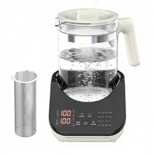 ADVWIN 1.5L Glass Electric Kettle with 8 Presets Smart Borosilicate Black NEW