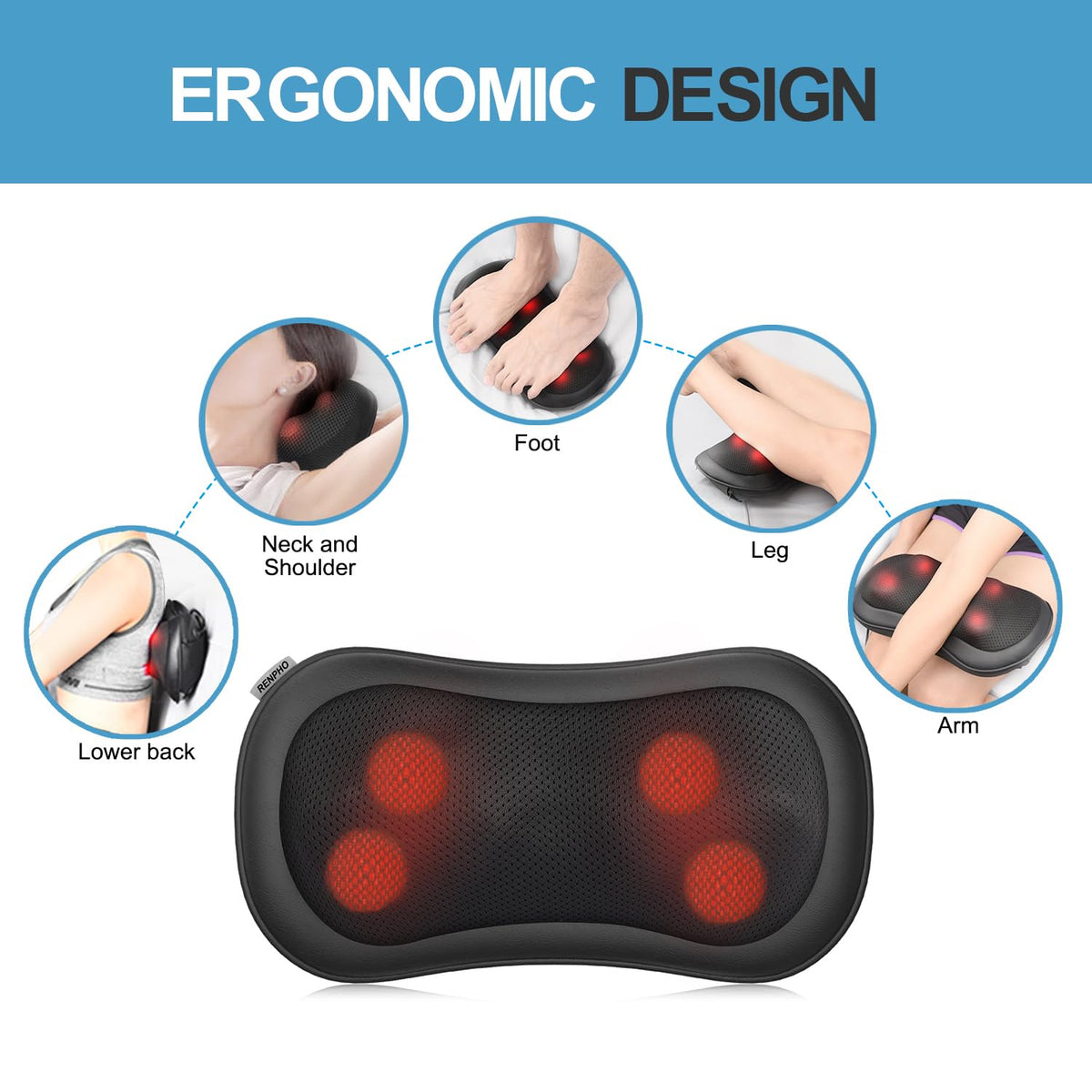 RENPHO Neck and Back Massager with Heat Therapy Electric for Pain Relief DEMO