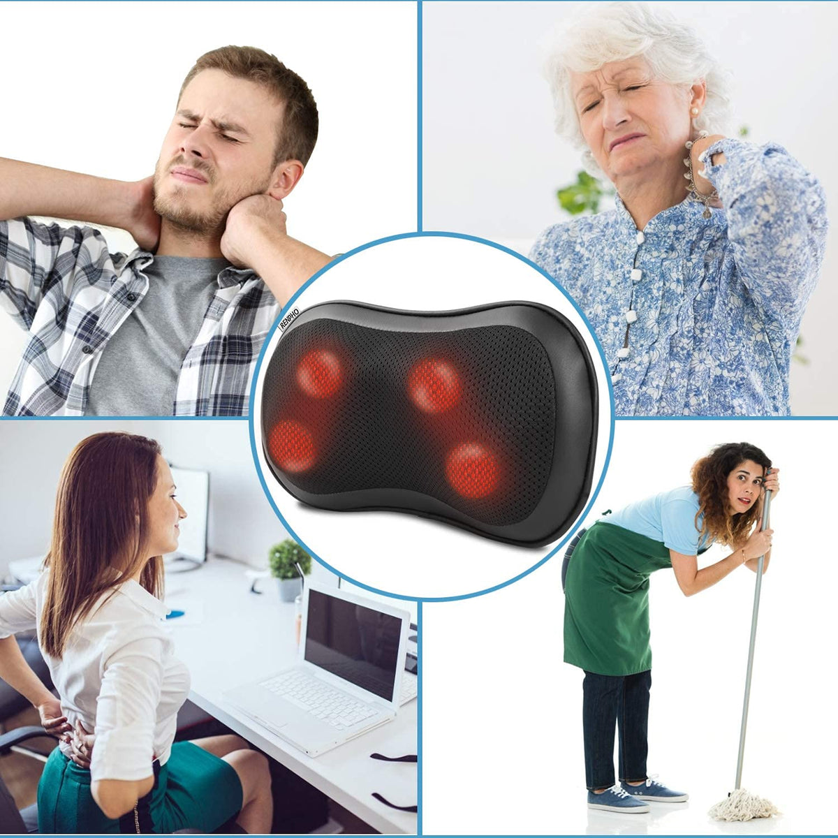 RENPHO Neck and Back Massager with Heat Therapy Electric for Pain Relief DEMO