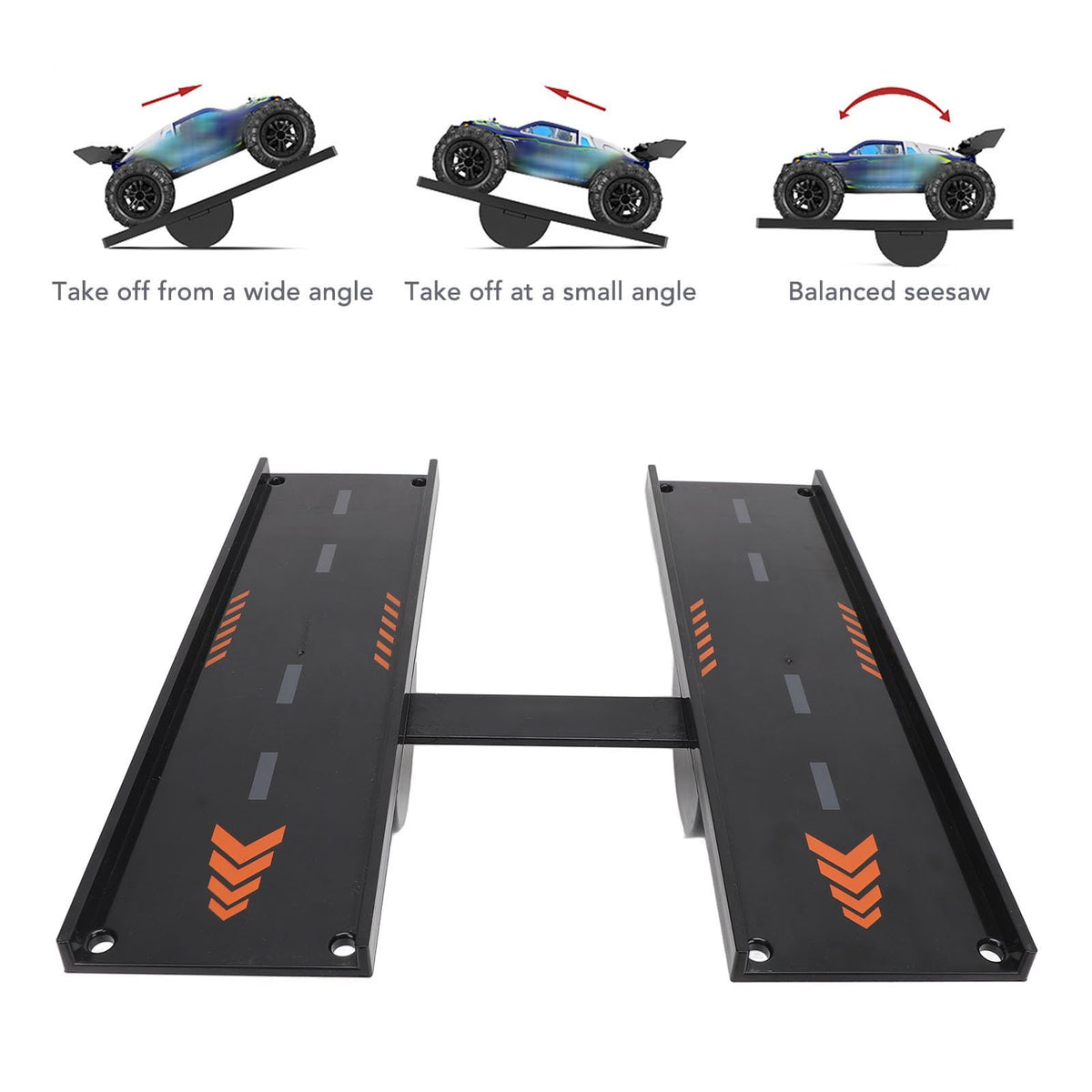 Portable RC Car Jump Ramp Adjustable Plastic Racing Takeoff Board Black DEMO