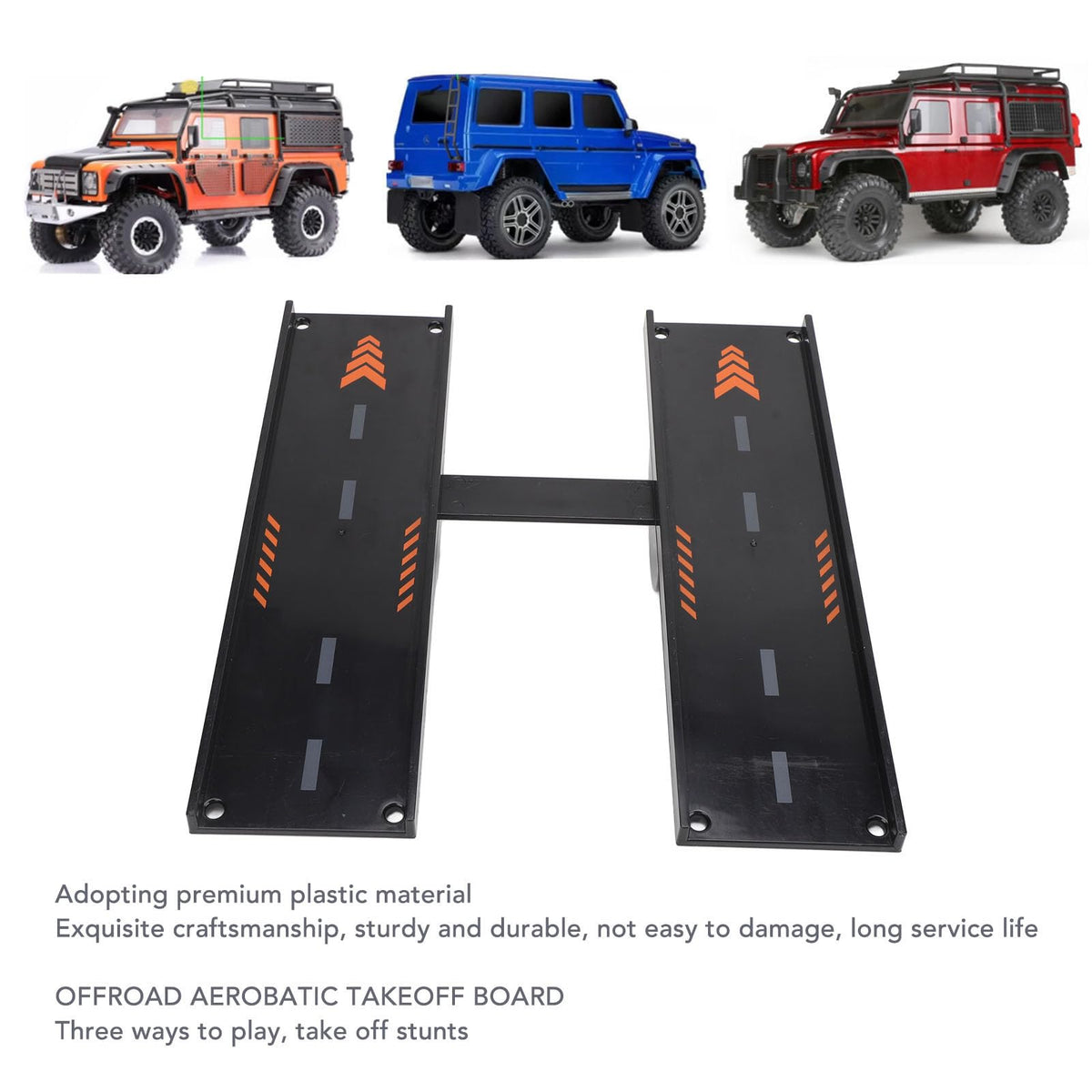 Portable RC Car Jump Ramp Adjustable Plastic Racing Takeoff Board Black DEMO