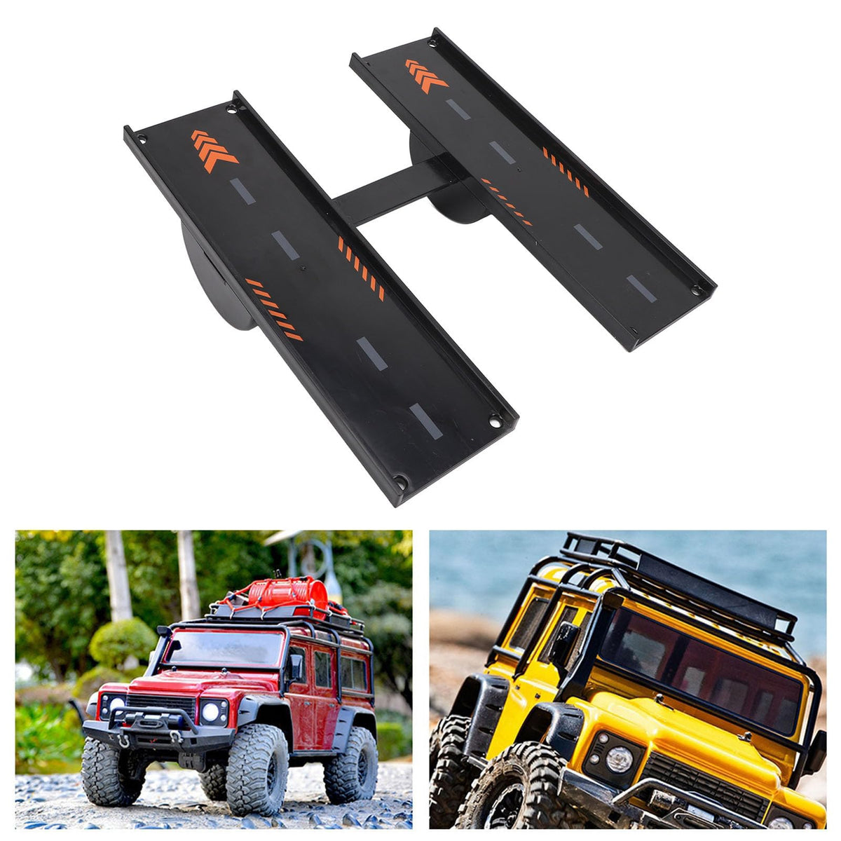 Portable RC Car Jump Ramp Adjustable Plastic Racing Takeoff Board Black DEMO