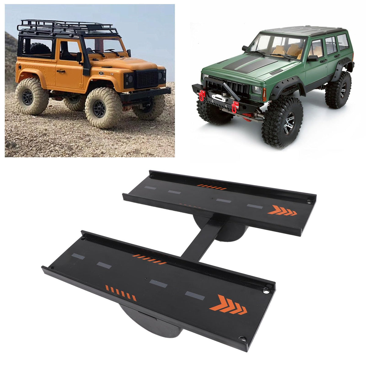 Portable RC Car Jump Ramp Adjustable Plastic Racing Takeoff Board Black DEMO
