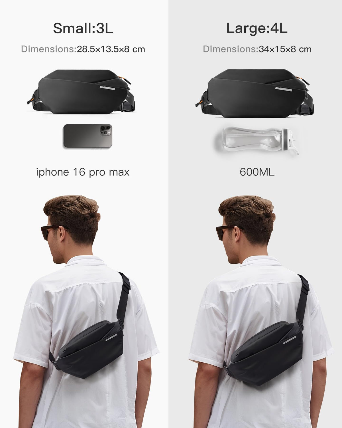 Inateck Unisex Stylish Small Cross-Body Sling Bag, Adjustable Shoulder DEMO