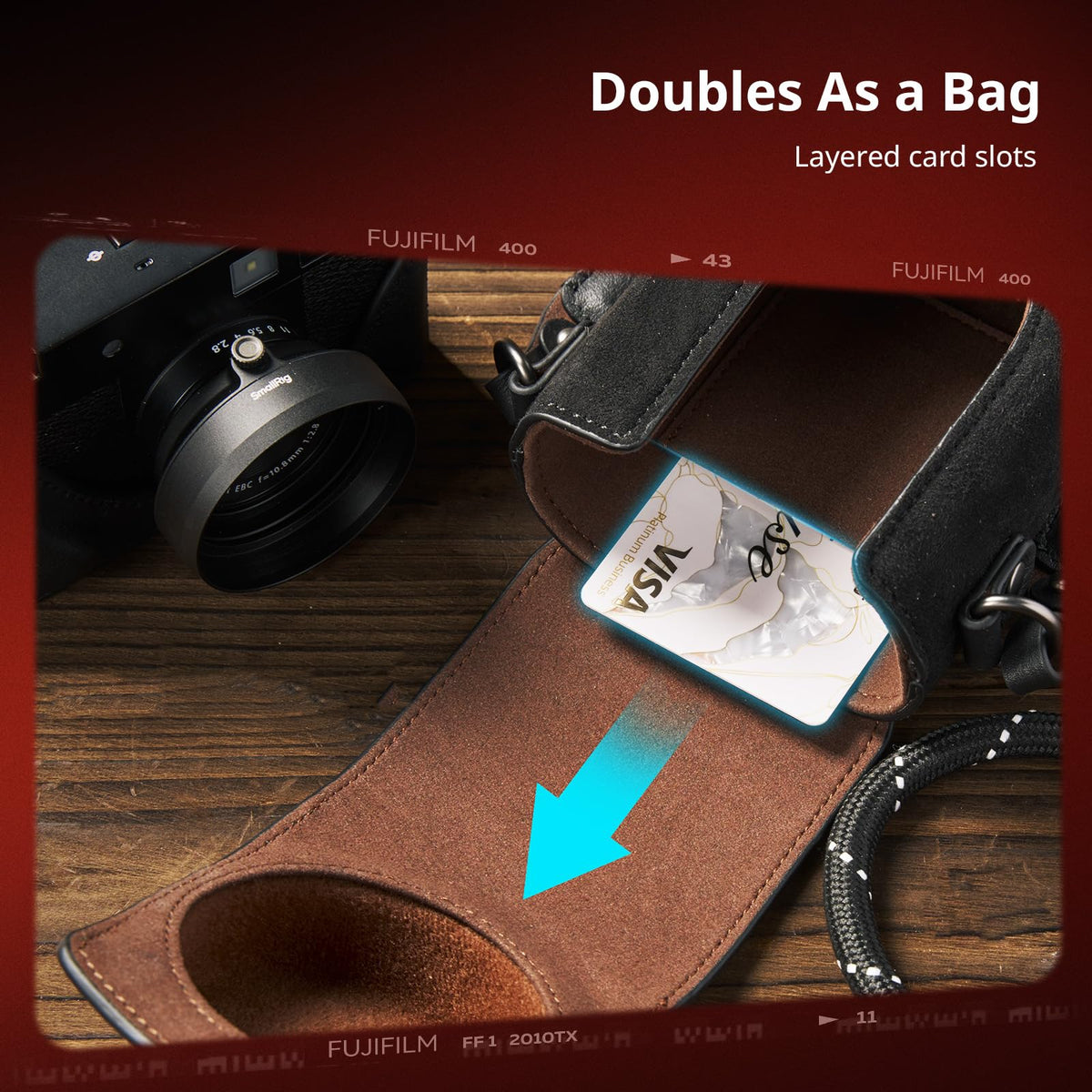 SMALLRIG Leather Camera Case Retro Style Full-Cover Carrying 1100×100mm NEW