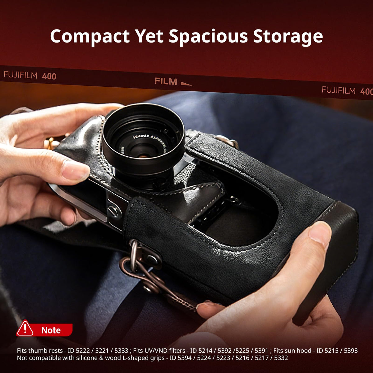 SMALLRIG Leather Camera Case Retro Style Full-Cover Carrying 1100×100mm NEW