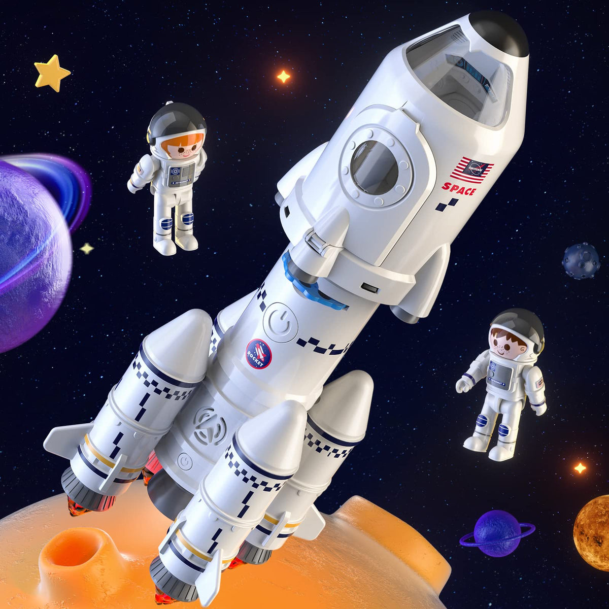 TEMI Educational Science Rocket Toys for Kids Ages 3-9, Multicoloured NEW