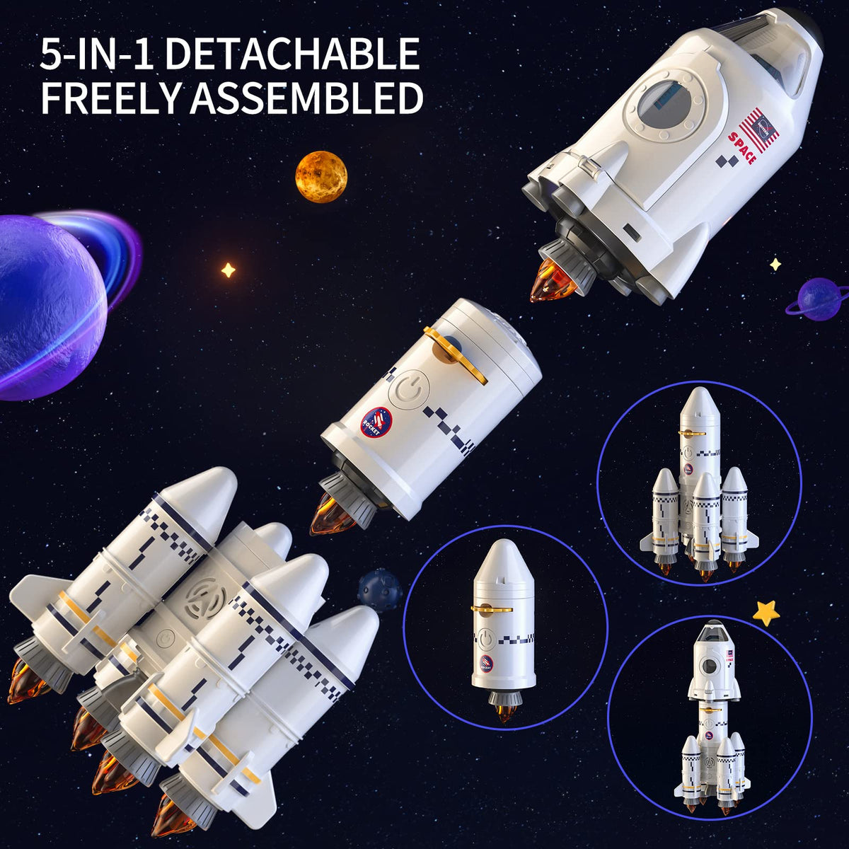 TEMI Educational Science Rocket Toys for Kids Ages 3-9, Multicoloured NEW