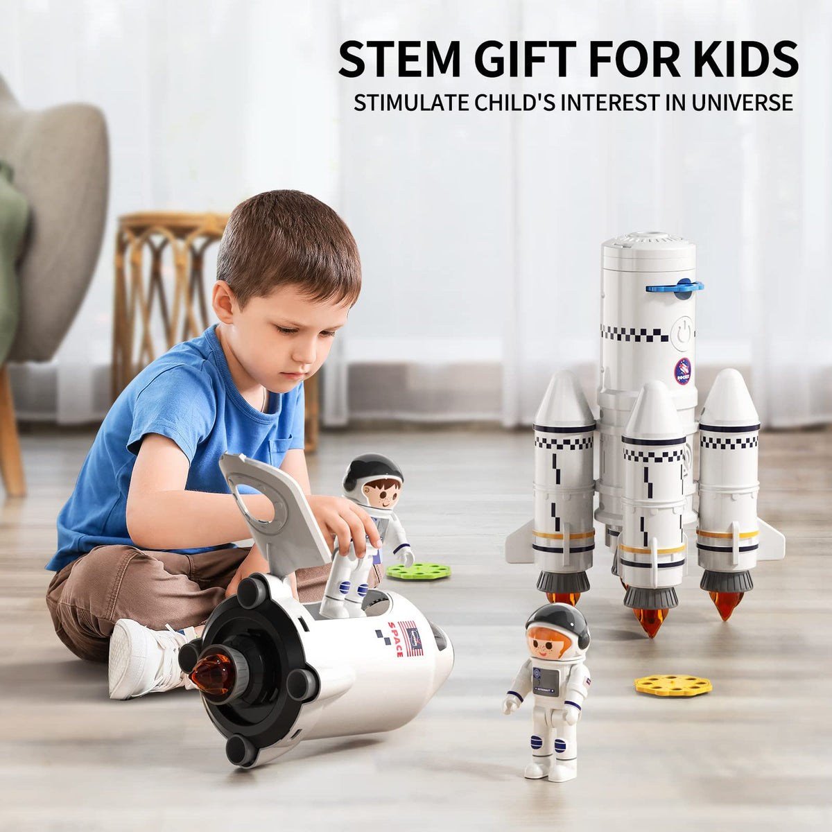 TEMI Educational Science Rocket Toys for Kids Ages 3-9, Multicoloured NEW