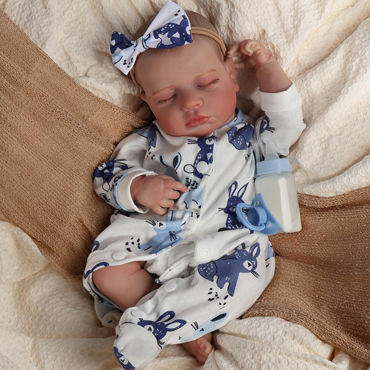 Lifelike 18" Dolls Newborn Baby Doll - Handmade Soft Vinyl Loulou for DEMO