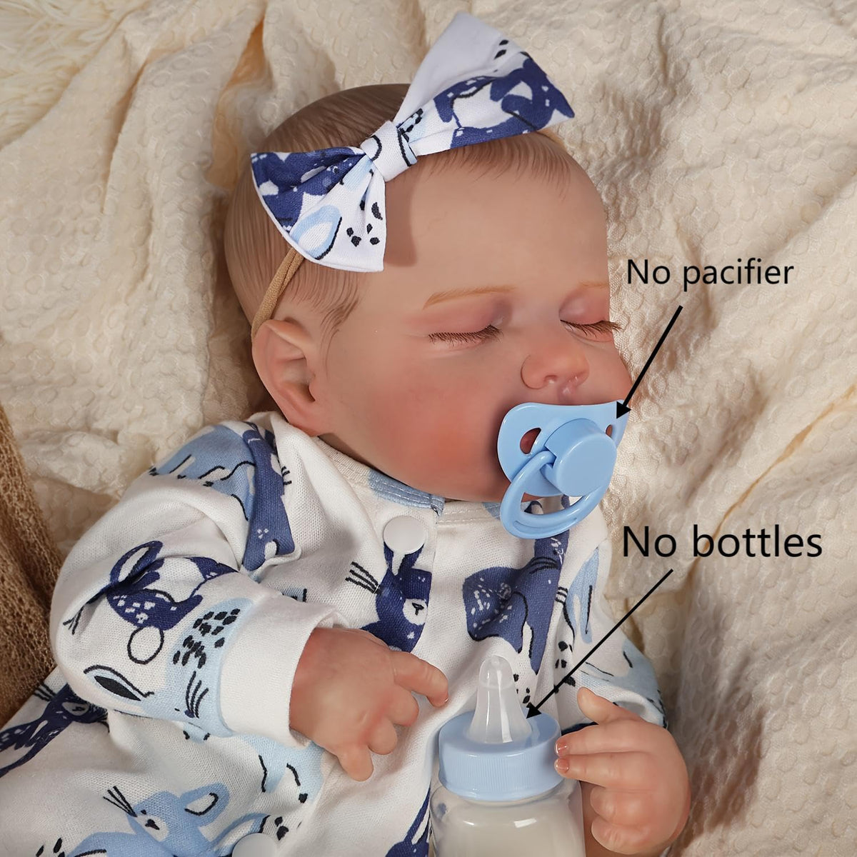 Lifelike 18" Dolls Newborn Baby Doll - Handmade Soft Vinyl Loulou for DEMO