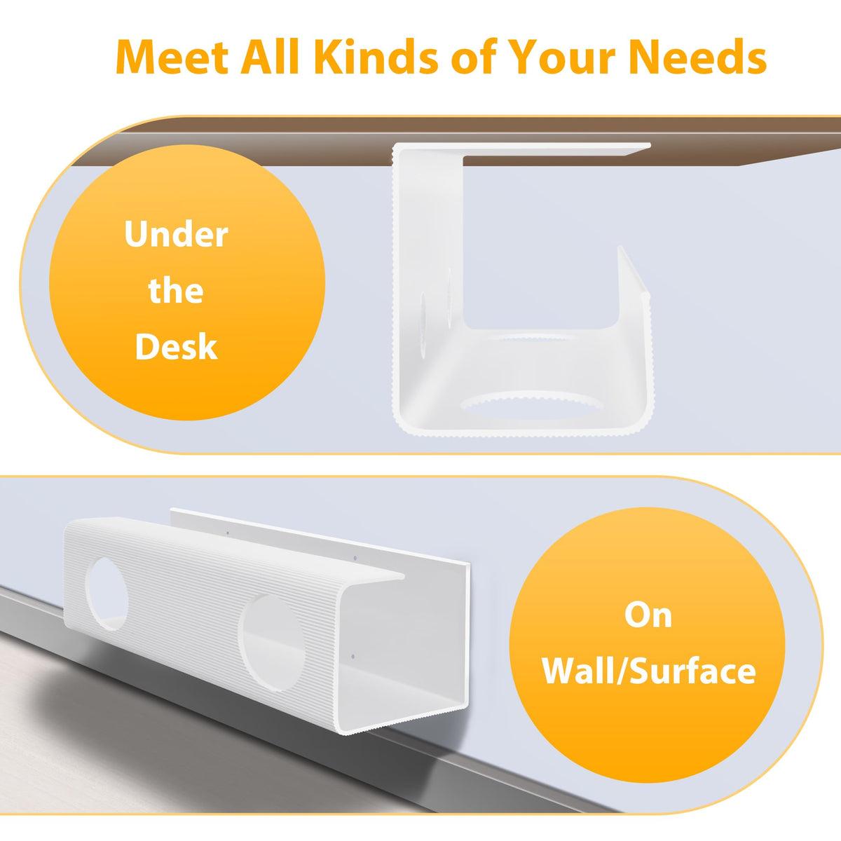ZhiYo Large Capacity Cable Management Tray 2 Pack Under Desk Organizer NEW