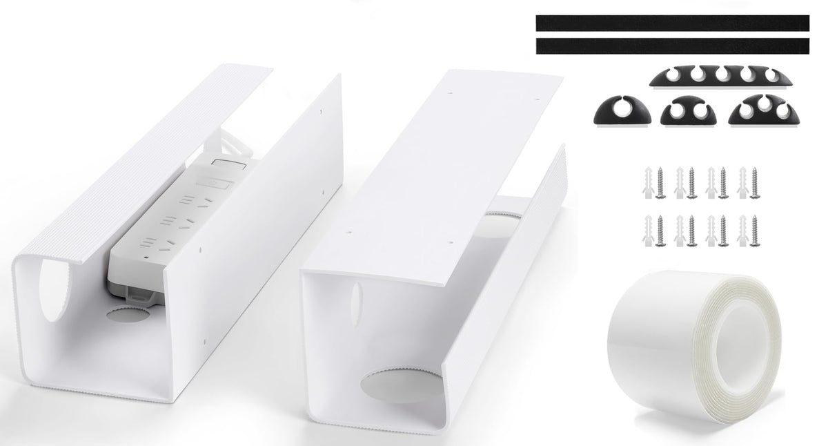 ZhiYo Large Capacity Cable Management Tray 2 Pack Under Desk Organizer NEW