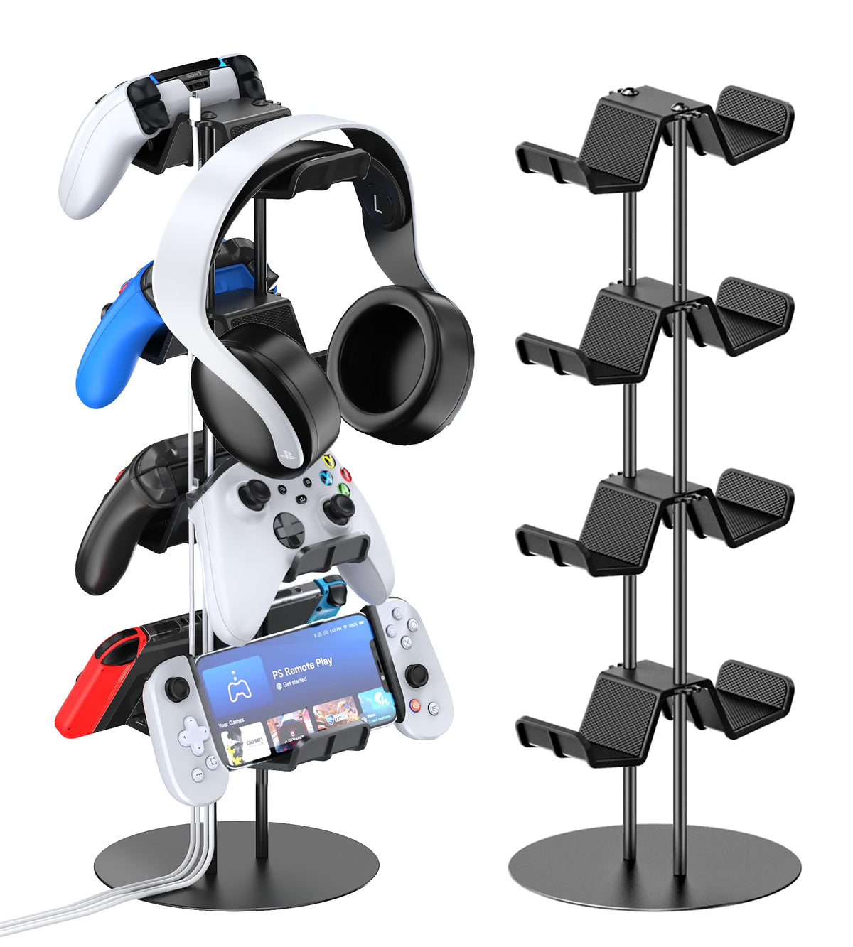 Kytok 4-Tier Aluminum Gaming Accessory Stand & Headphone Holder in Black NEW