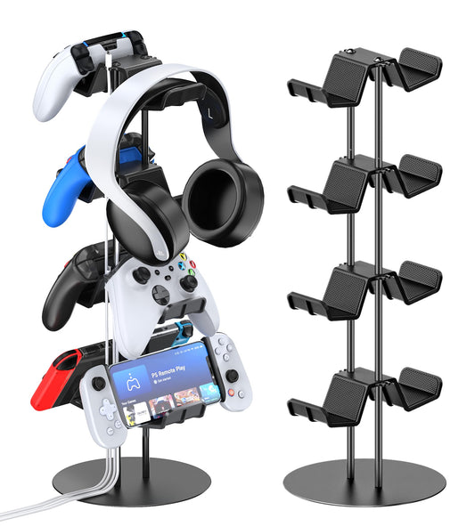 Kytok 4-Tier Aluminum Gaming Accessory Stand & Headphone Holder in Black NEW
