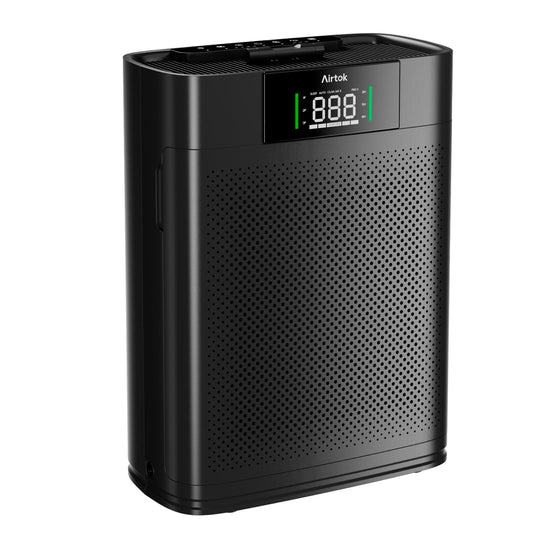 AIRTOK Large Air Purifiers Air Purifier with Quality Monitor, Black - DEMO