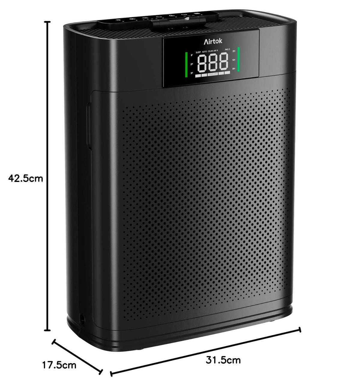 AIRTOK Large Air Purifiers Air Purifier with Quality Monitor, Black - DEMO