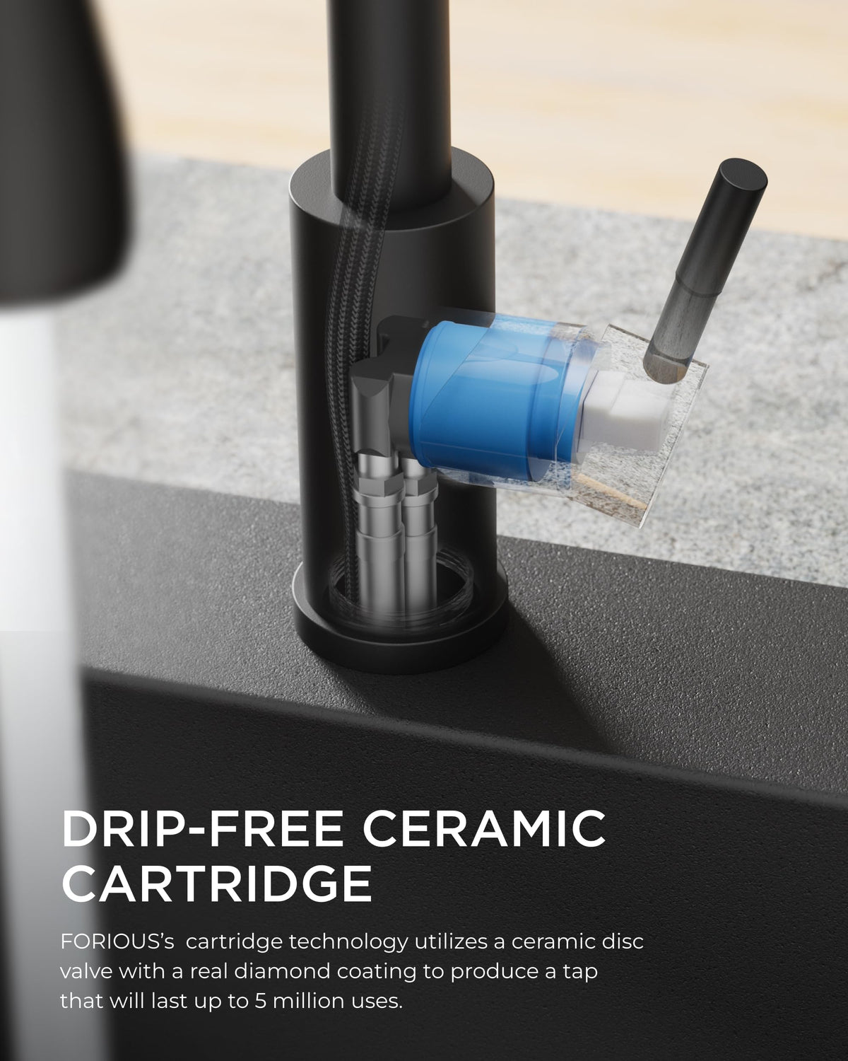FORIOUS Touch On Kitchen Sink Taps Mixer with Pull Out Spray Swivel Matte NEW