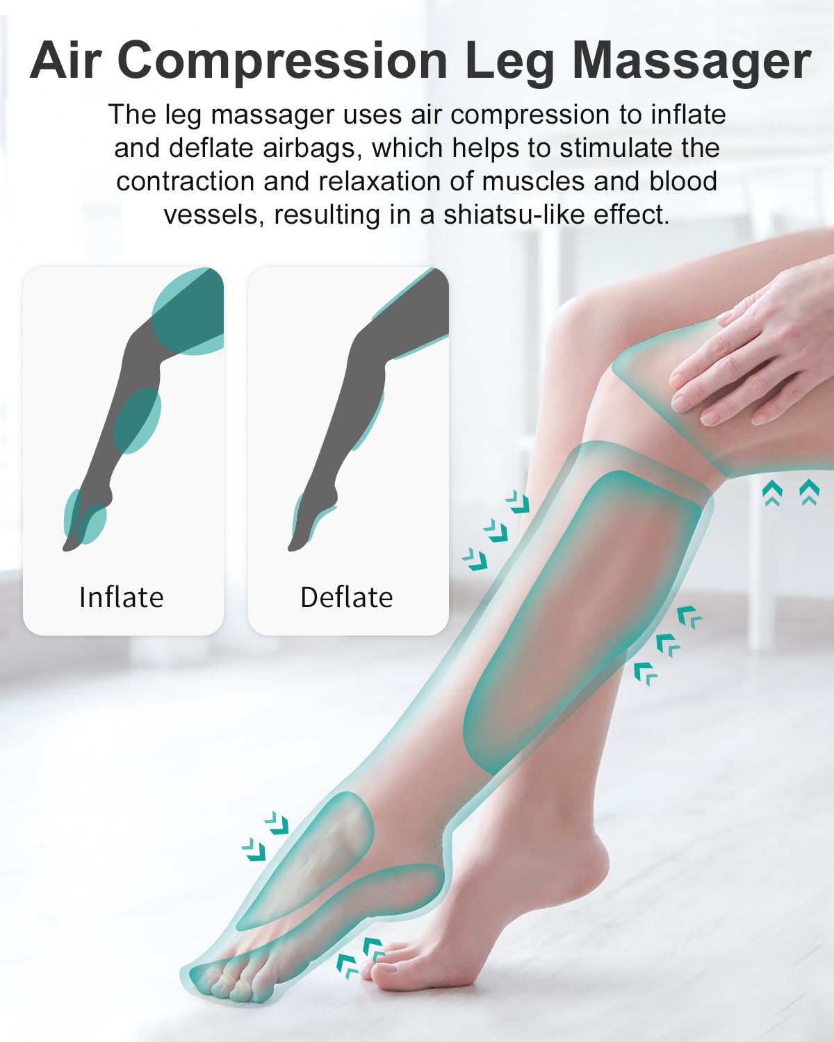 Nekteck Air Compression Leg Massager for Improved Circulation and Pain DEMO