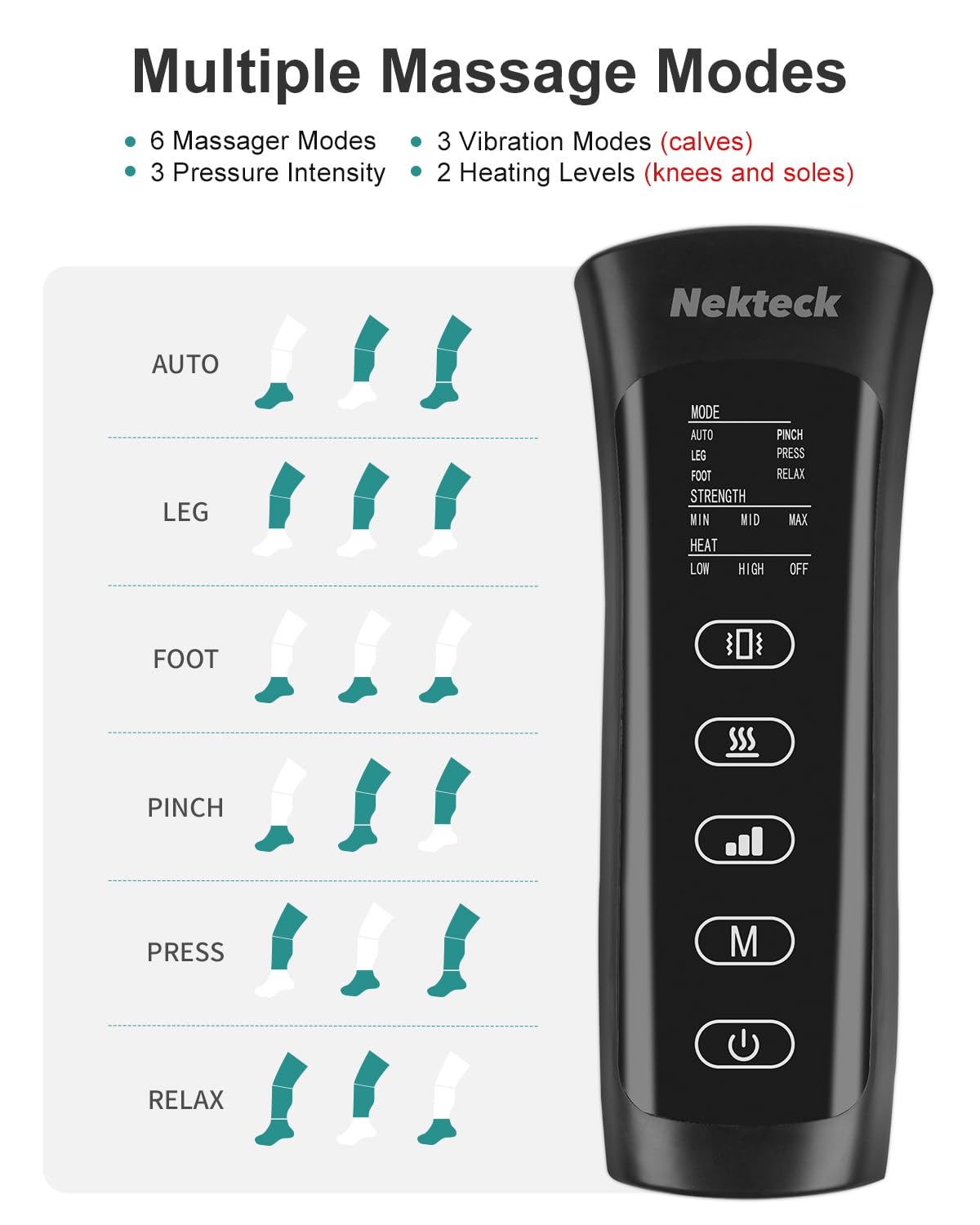 Nekteck Air Compression Leg Massager for Improved Circulation and Pain DEMO