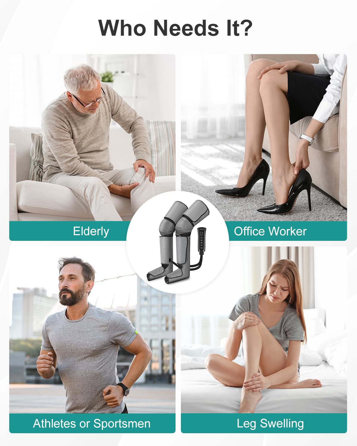 Nekteck Air Compression Leg Massager for Improved Circulation and Pain DEMO
