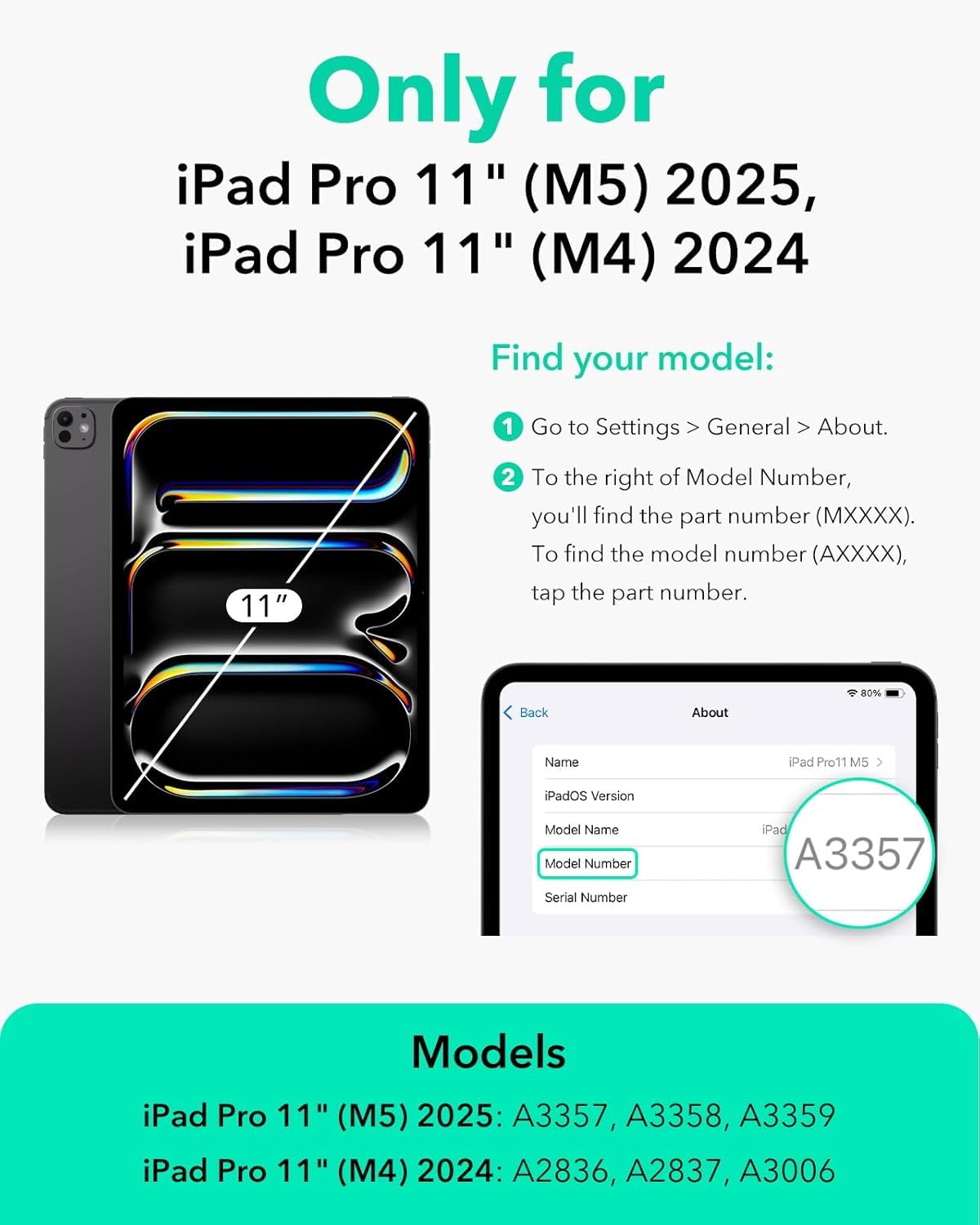 ESR Magnetic Tablet Cases Attachment iPad Pro 11" Case, Black - Slim DEMO