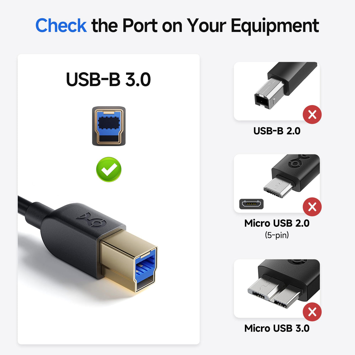 Cable Matters USB 3.0 A to B Cables - High Speed Data Transfer, 3m Black DEMO