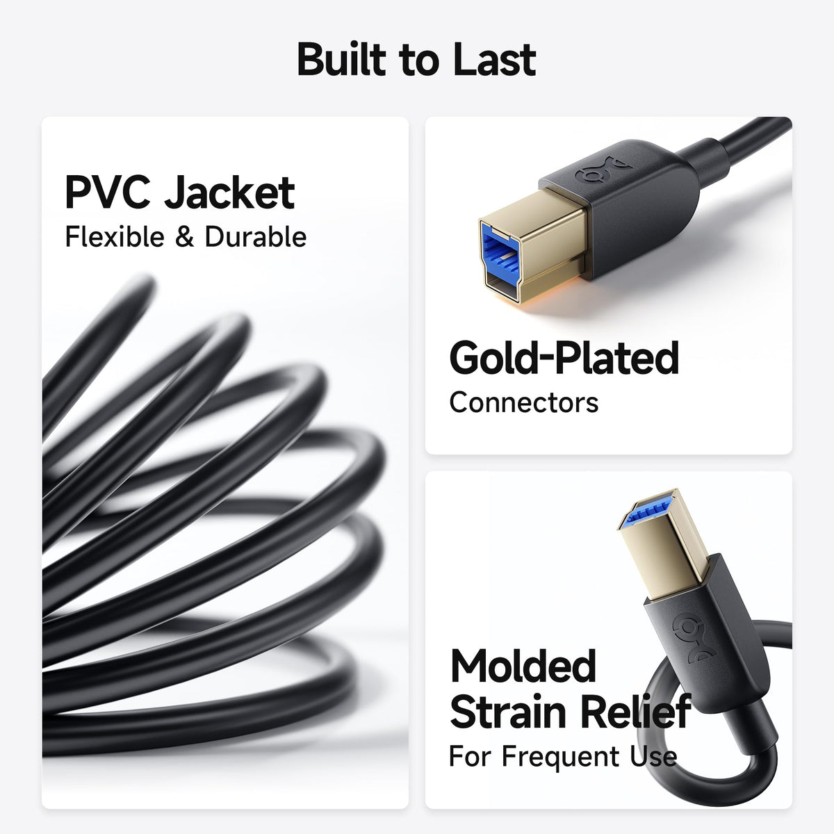 Cable Matters USB 3.0 A to B Cables - High Speed Data Transfer, 3m Black DEMO